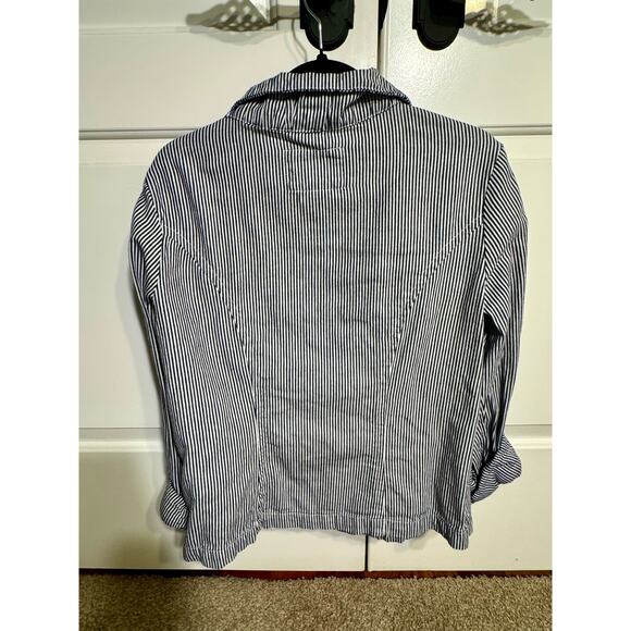 LAL Live A Little size Large Cotton blend, striped top with drawstring Jacket - Picture 3 of 6